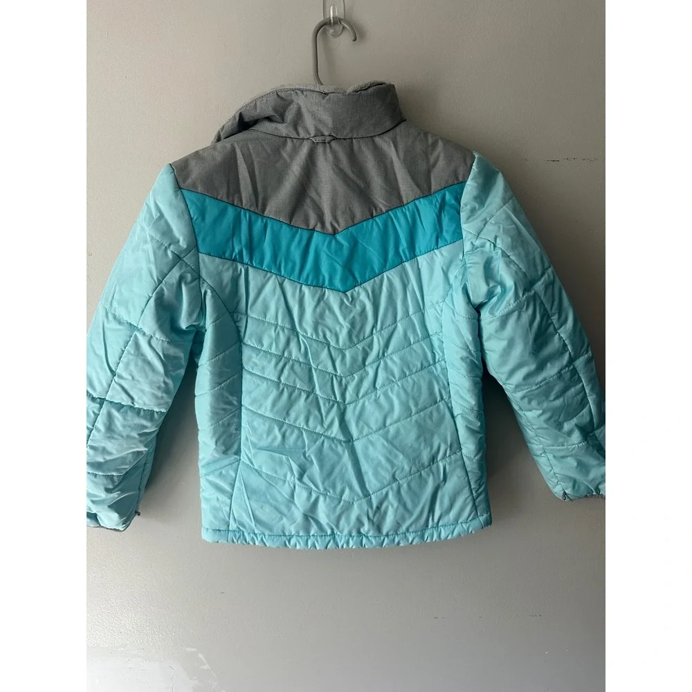 Gerry Kids Blue Grey Colorblock Puffer Jacket Full Zip Insulated Coat M 10/12